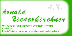 arnold niederkirchner business card